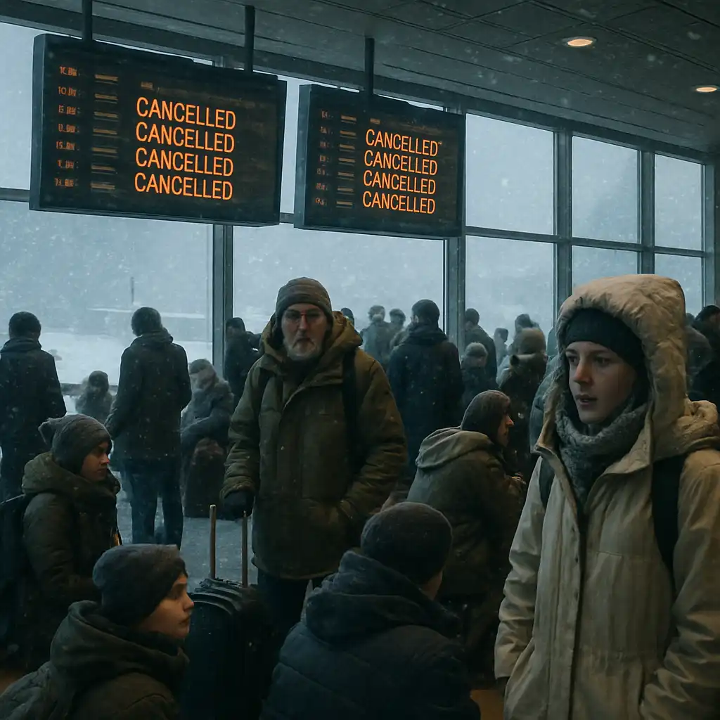 Снежный шторм нарушает планы авиапутешествий