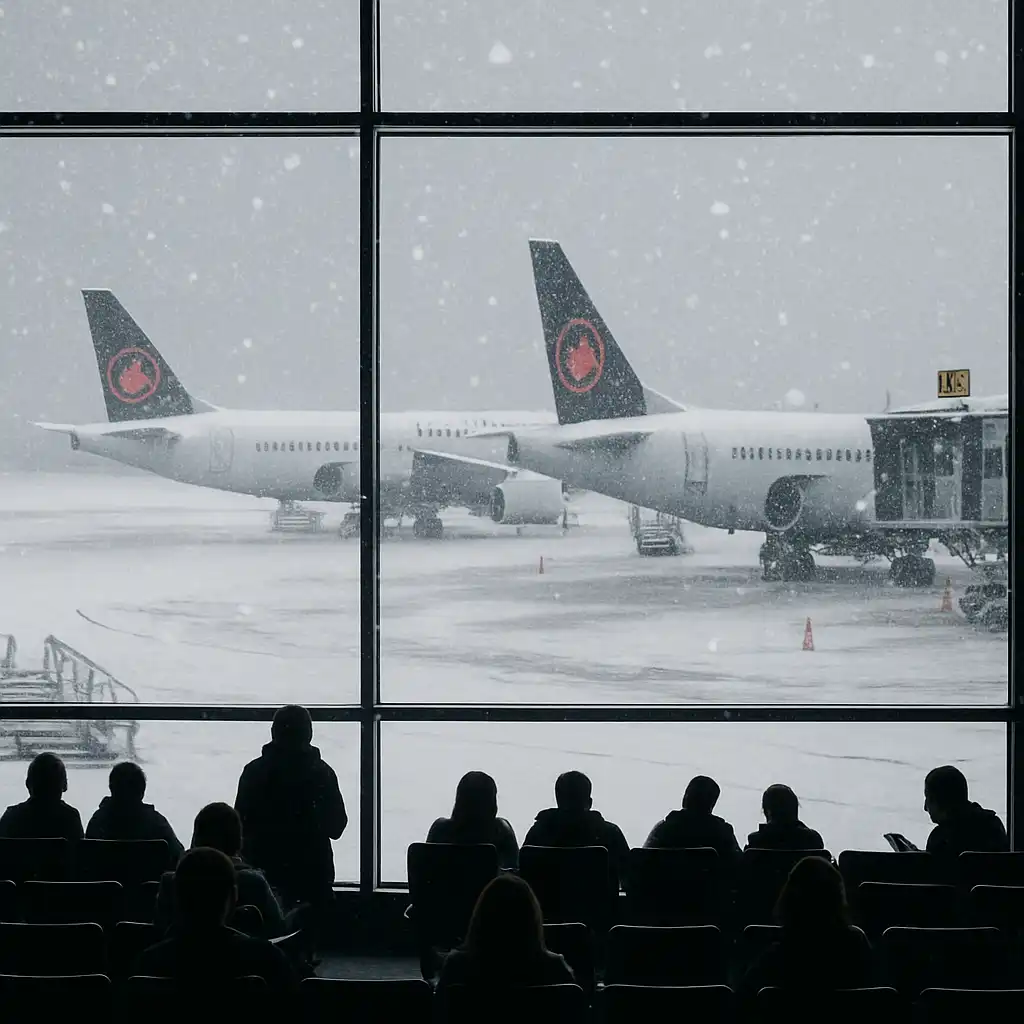 Канадцы застряли из-за снежной бури