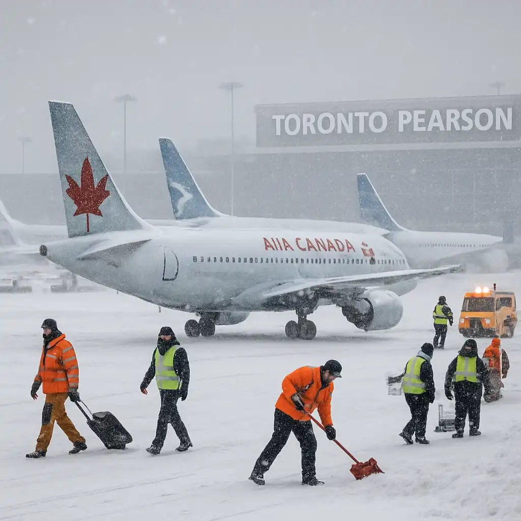 Восстановление авиаперелётов после снежного урагана