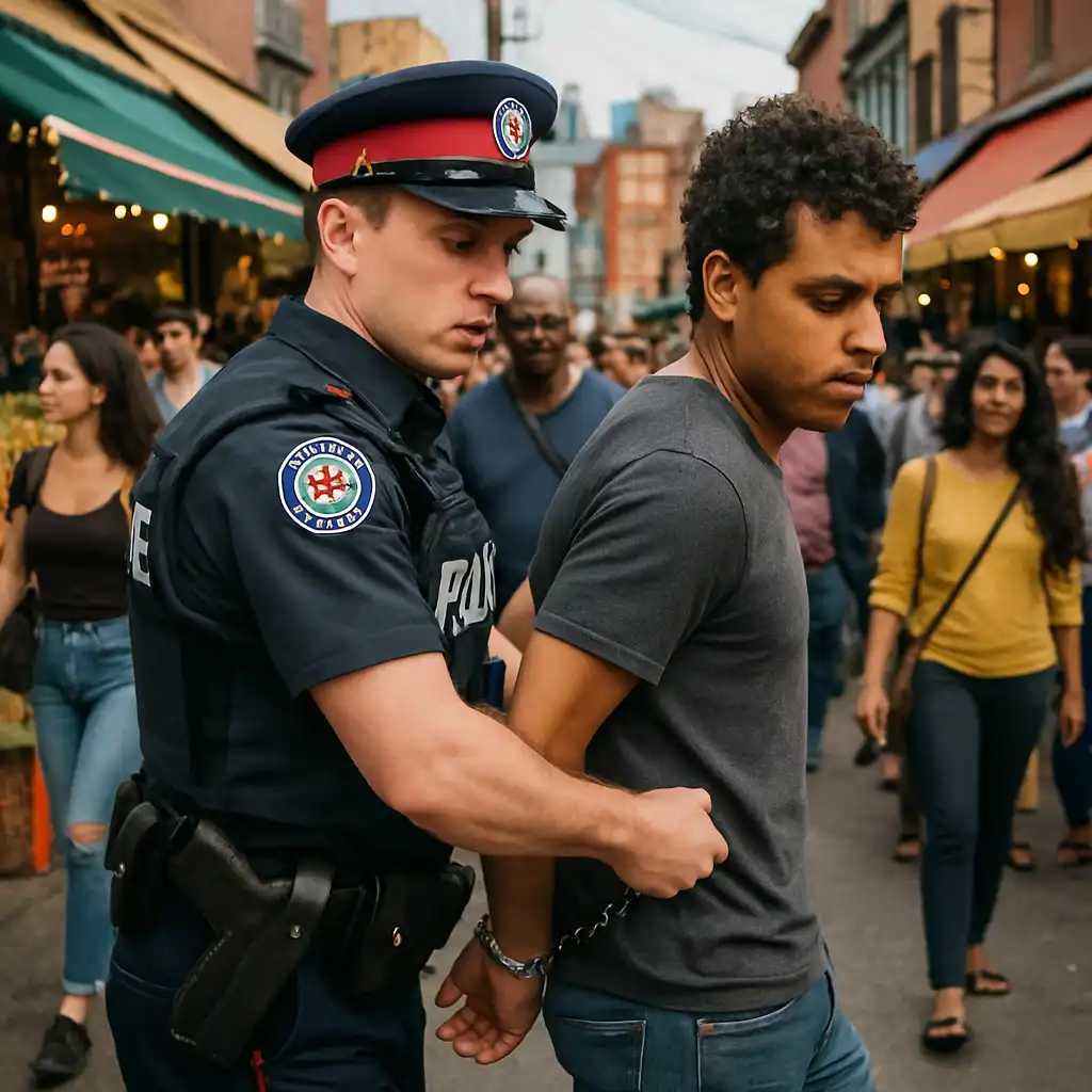 Задержание в Кенсингтонском рынке: Атака с перцовым баллончиком