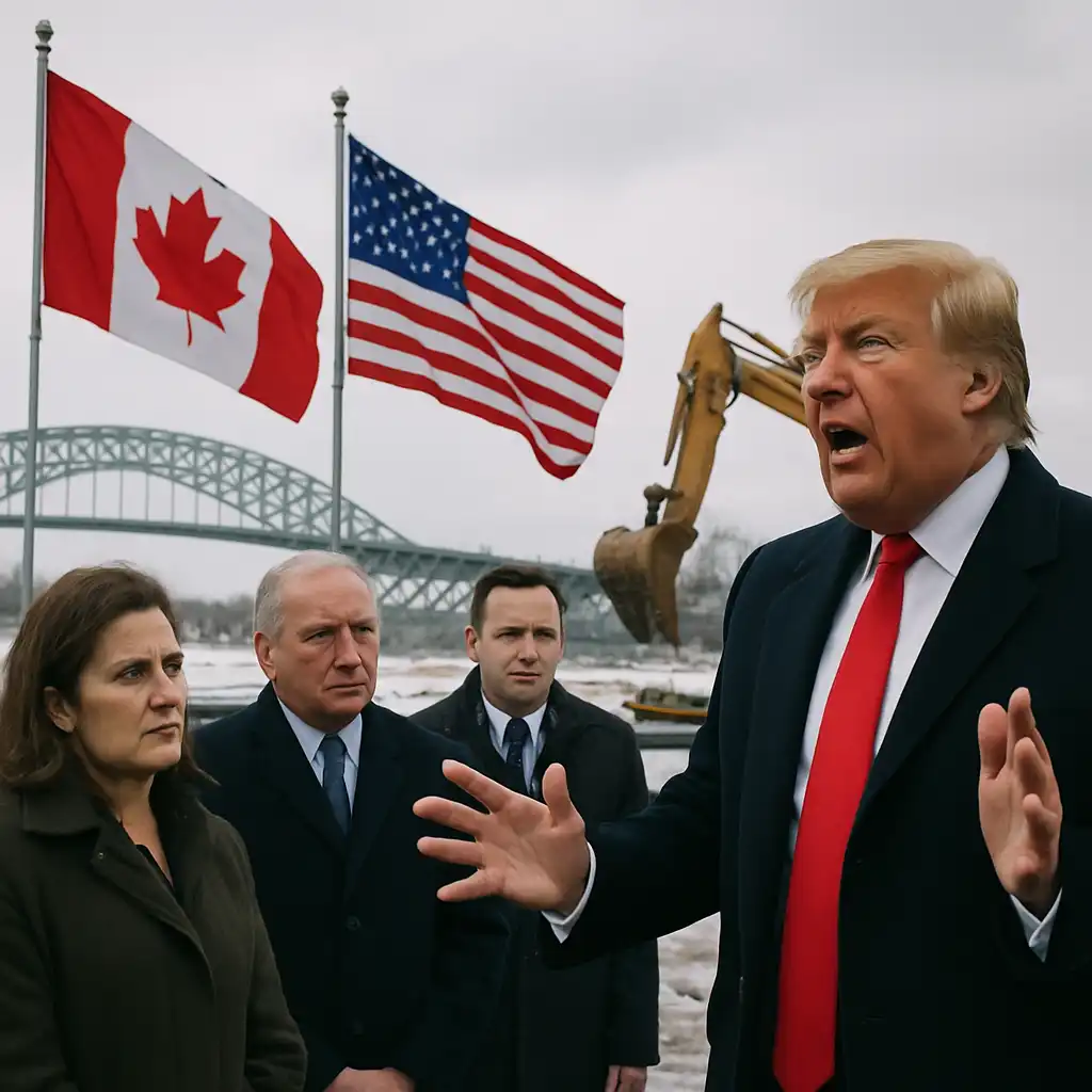 Трамп угрожает заблокировать мост через реку Детройт