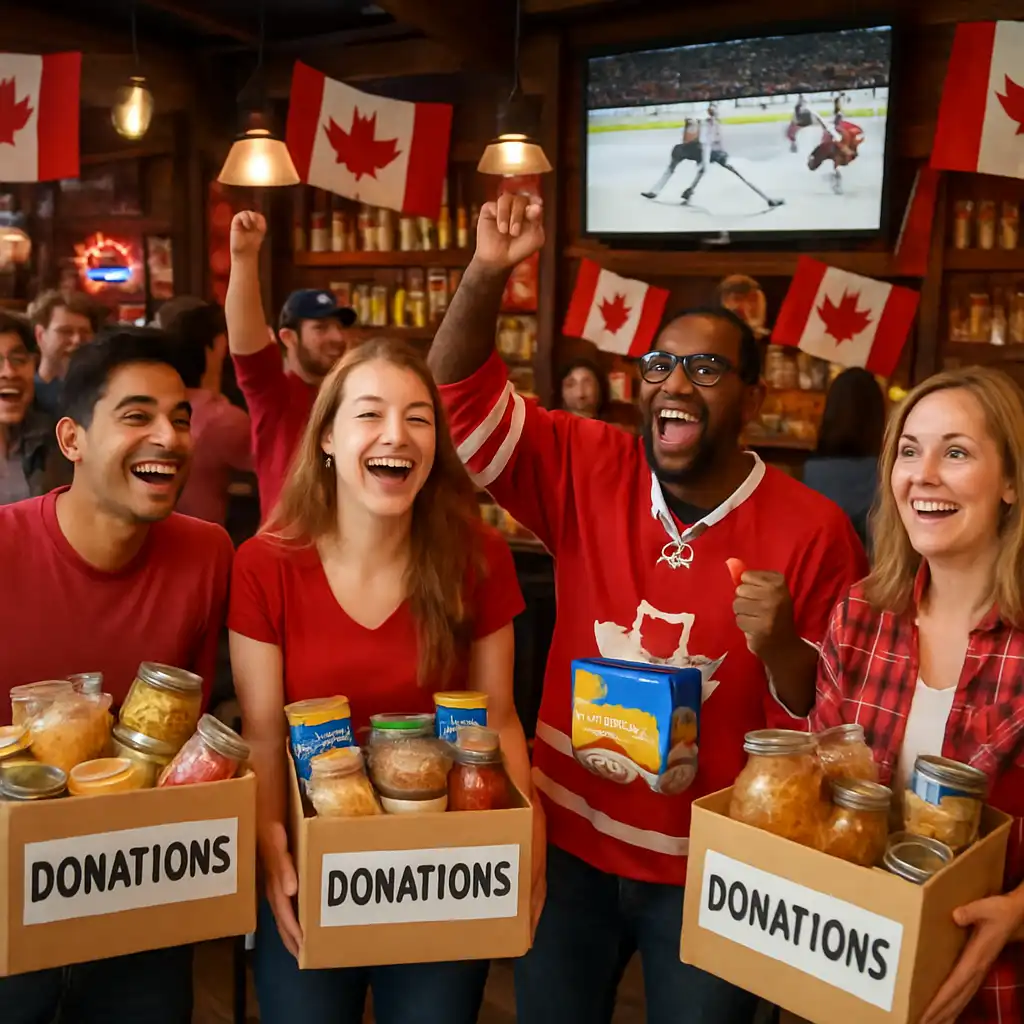 Хоккейный матч Канада-США поддержал продовольственный банк