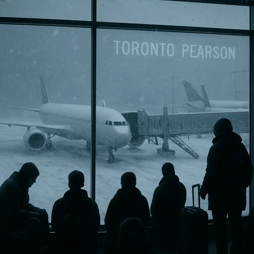 Как снежная буря парализовала аэропорт Торонто