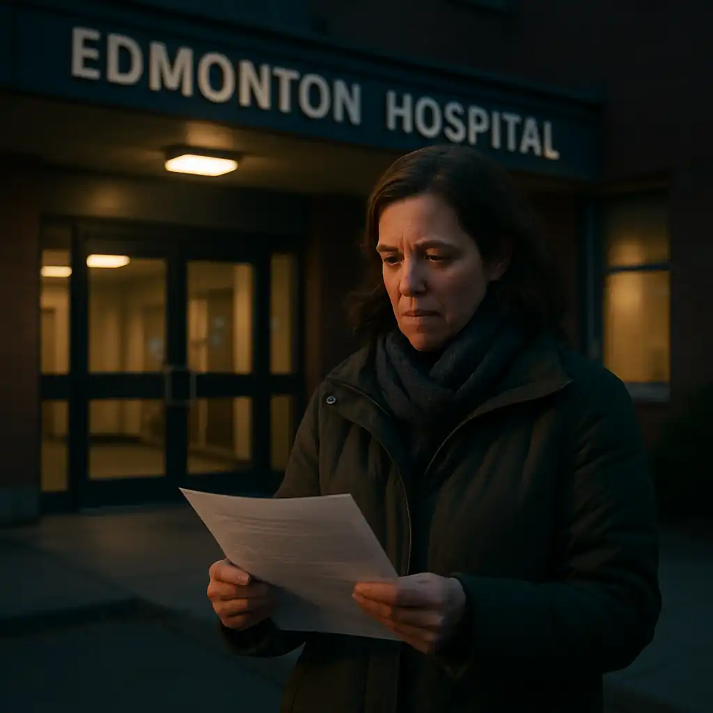 Реакция вдовы на отчёт о гибели мужа в Эдмонтонской больнице