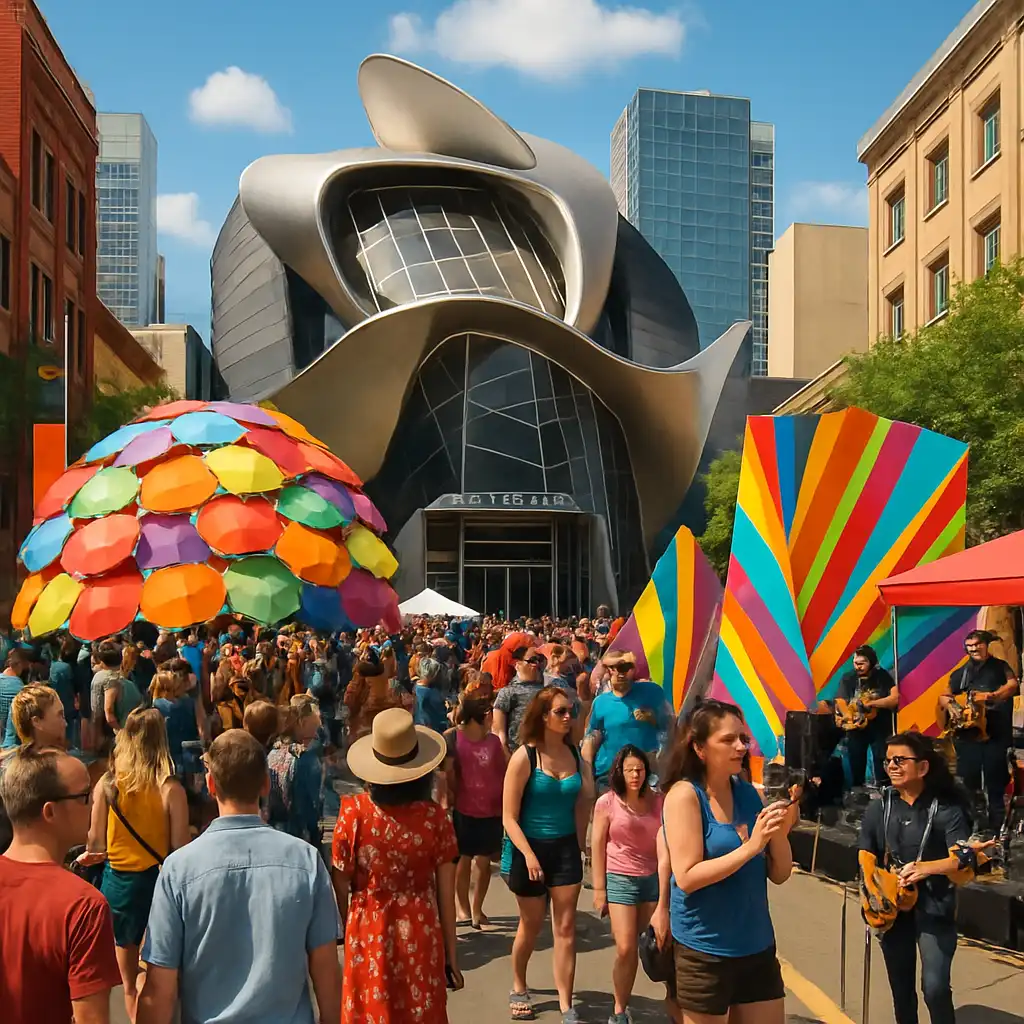 Первый день района искусств в центре Эдмонтона