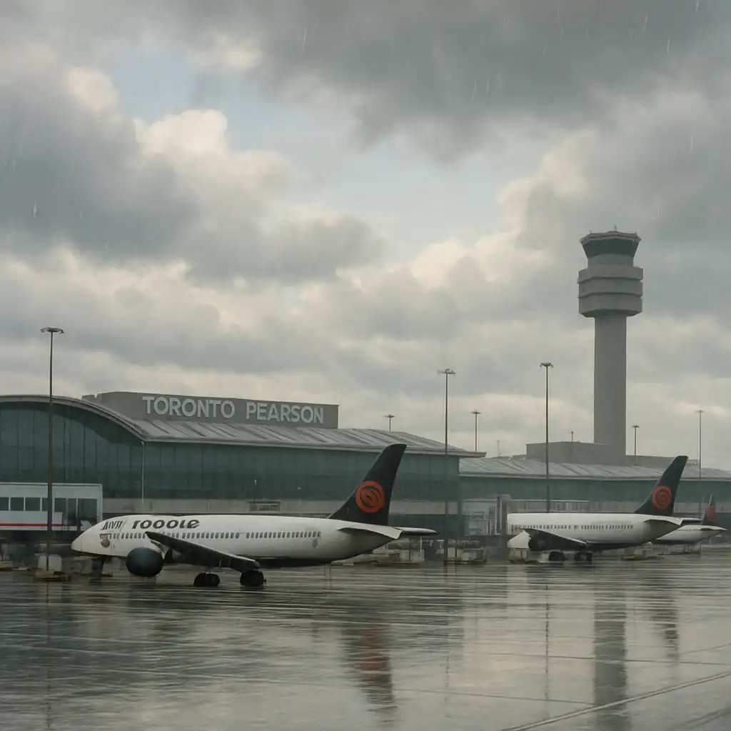 Гроза с градом обрушилась на аэропорт Торонто