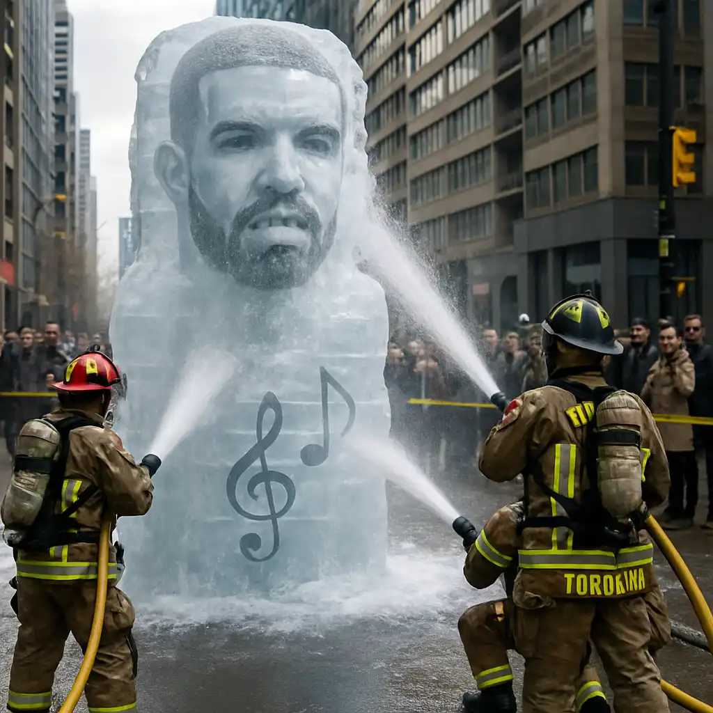 Пожарные Торонто растопили ледяную скульптуру Дрейка