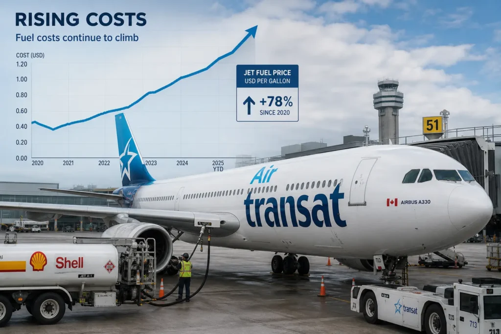 Transat понёс дополнительные $70 млн затрат из-за роста цен на топливо