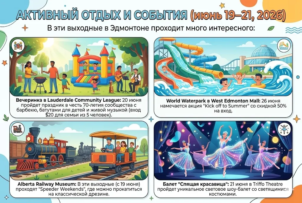 Активный отдых и события (июнь 19–21, 2026)