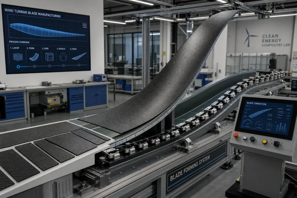 Новый метод 4D-печати композитных лопастей для ветровых турбин из плоских листов