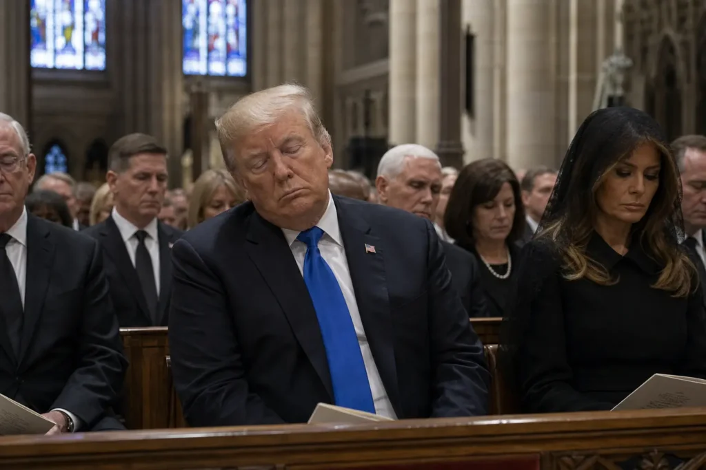 Трамп чуть не задремал на похоронах сенатора Линдси Грэма
