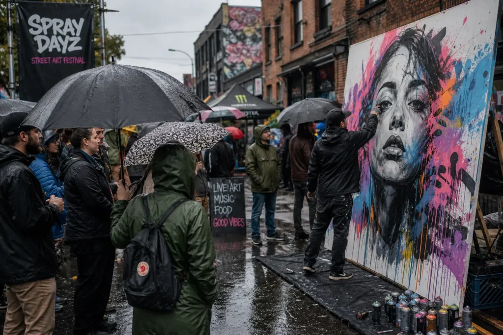 Последний день Yorkville Murals: дождь не помеха искусству