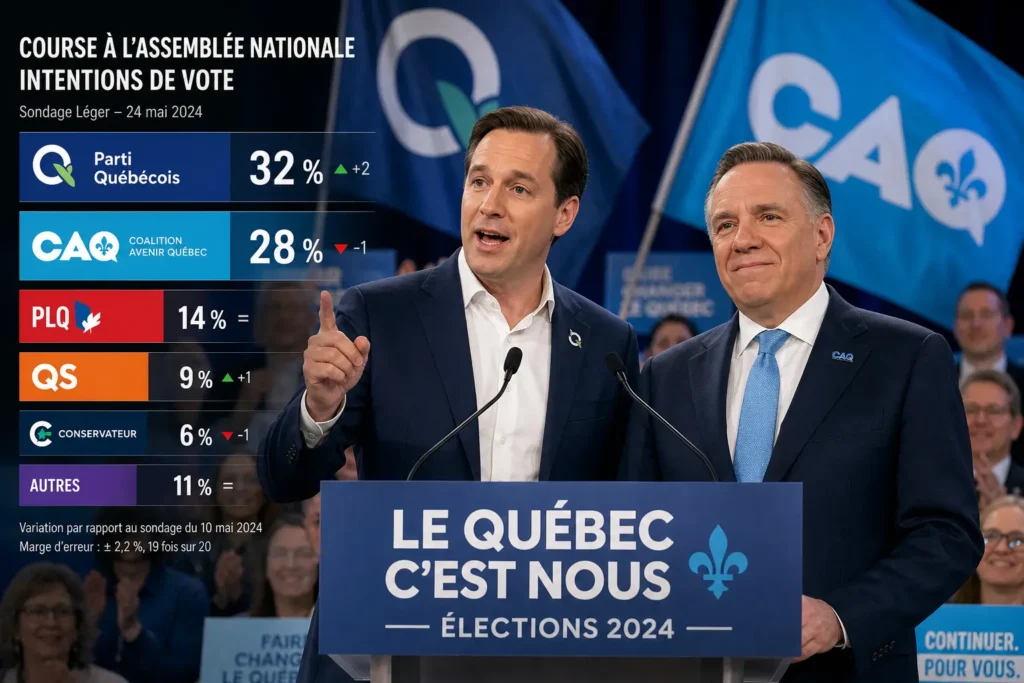 Выборы в Квебеке 2026: PQ и CAQ идут ноздря в ноздрю