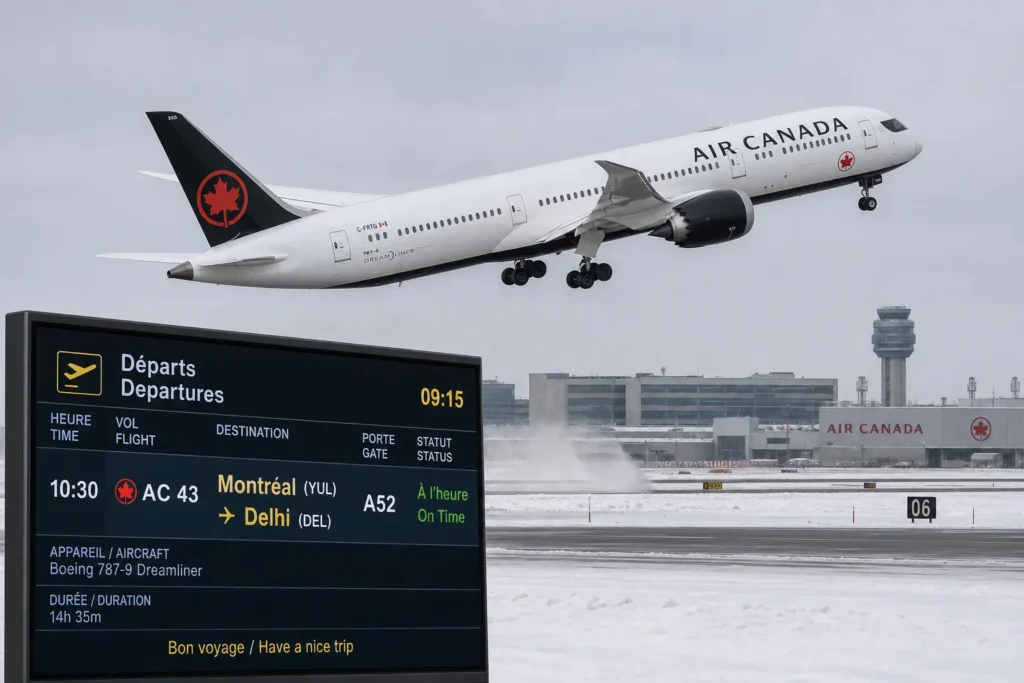 Air Canada сокращает рейсы Монреаль–Дели этой зимой